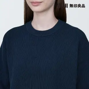 【MUJI 無印良品】女棉混可水洗螺紋圓領短版針織衫(共6色)