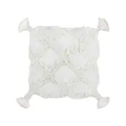 Yarra Textiles Tufted Cushion Cover |Elegant diamond chevron pattern | 60cm x 60cm ,White , 100% cotton