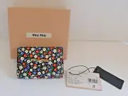Miu Miu Wallet NWT Glace St Flower Print Leather Small Bifold Retail $575