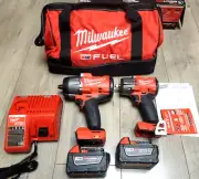 Milwaukee M18 FUEL 3/8" + 1/2" dr High Torque Impact Wrench Combo Kit #3010-22