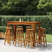 Bar Stools 8 pcs, Breakfast Bar Stools, Kitchen Round Height Stools with Footrest for Dining Room, Kitchen, Party, Easy Assembly, 34 x 34 x 76 cm