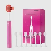 BABONIR Sonic Electric Toothbrush for Adults with Toothbrush Cover, Gentle Mode Lasts Up to 180 Days, USB Rechargeable Toothbrush with 8 Brush Heads, 5 Modes, Smart Timer, IPX7 Waterproof, Dark Pink