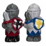 White And Black Knights Ceramic Salt and Pepper Shakers Set