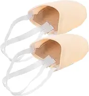 [Kisangel] Modern Dance Shoes Half Soles Toe Protectors Pu Cotton Non-Slip for Ballet Yoga