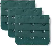 [sourcing map] uxcell Women 3 Rows 3 Hooks Bra Strapless Extension Strap 3 Pcs Dark Green