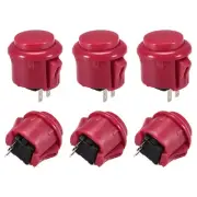 23mm Momentary Game Push Button Switch for Arcade Video Games Red 6pcs