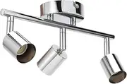 3 Lights LED Track Lighting Kit, Modern Track Ceiling Spotlight with Flexibly Rotatable Light Head, Ceiling Track Light for GU10 Bulbs (Not Included), for Kitchen, Living Room