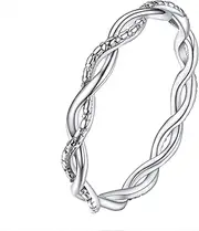 [PROSILVER] S925 Sterling Silver Rings for Women Girls, Valentines Promise Rings Couples Jewellery, Ring Size 4 to 12, Come with Gift Box