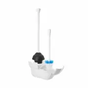 OXO Hideaway Toilet Brush and Plunger Combination Set, White *FREE SHIPPING*