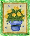 DIY Printed Tapestry kit "Yellow tulips", Needlepoint Kit