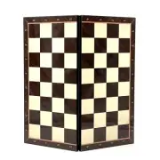 Brown Walnut Handmade Marble Pattern Wooden Folding Chess Board, 17" Chess Board