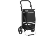 SONGMICS Foldable Shopping Cart with Insulated Cooling Bag - Black