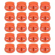 0.7x0.8" Cord Locks, 100 Pack Double Hole Spring End Toggle Stopper, Orange Red