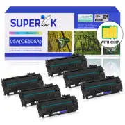 6PK Black CE505A 05A Laser Toner for HP LaserJet P2035n P2050 P2055dn Printer