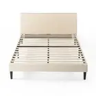 Queen Bed Frame Classic Home Fabric Upholstered Platform Beige - Zinus Nelly