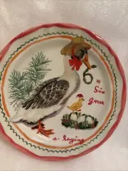 Anthropologie Nathalie Lete 12 Days of Christmas Dessert Plate 6 Geese A Laying