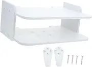 GETAJGHSD 1 Set Wall Mount Floating Shelf for Projector Router No Drill Storage Sturdy Design for Bedroom Installation Material Punch Setup