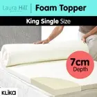 Foam Mattress Topper Underlay Fabric Jacquard Cover King Single 7cm Protector
