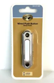 Lighted Wired Push Button Doorbell Nickel Finish Hampton Bay HB-256-02 New