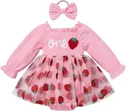[IMEKIS] Baby Girl 1st Birthday Outfit Snowflake One Romper Smocked Dress Headband Long Sleeve Cake Smash Photo Shoot