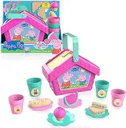 Peppa Pig Let's Have a Picnic Set, Travel Toy with Handle includes 4 Settings and Play Food, 15-Pieces, by Just Play
