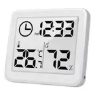 Durable Digital Thermometer Humidity Meter with Clock LCD Display for Home Room
