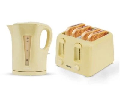 Brand New Geepas 1.7L Rapid Boil Kettle & 4 Slice Toaster Combo Set - Beige