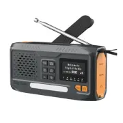 Portable Solar Powered DAB/FM Radio with Hand Crank, USB Charging, Bluetooth ...
