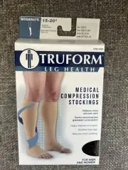 Truform Stockings Knee High Open Toe: 15-20 mmHg M BLACK