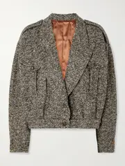 [BLAZÉ Milano] BLAZÉ Milano - Popoff Serama Herringbone Wool-blend Jacket - Black - 1 1 Black