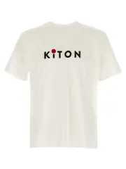 [Kiton] Kiton-Logo Embroidery T Shirt Bianco-Uomo L