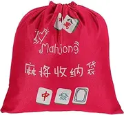 VALICLUD Heavy Duty Canvas Mahjong Storage Bag Drawstring Organizer Pouch for Travel Gatherings