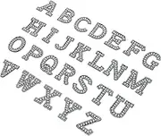 SEWACC 26pcs Rhinestone Iron Letters Glitter Alphabet Stickers for DIY Clothing Hats and Bags Creative Fabric Embellishments for Unique Home Decor and Crafts