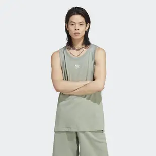 ADIDAS ESS+ TANK H 三葉草 男運動背心-綠-HR2958