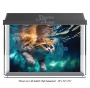 Ginger Fluffy Cat Swim Polyester Fish Tank Glass Backdrop Aquarium Background