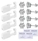 4 Pack Disposable Nose Ear Piercing Gun with Cubic Zirconia Ear Studs