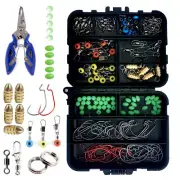 172pcs Fishing Tools&Accessories Tackle Box Swivels Snaps Hooks Rings Assortment
