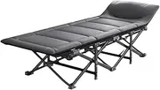 Nap Bed Steel Foldable Camping Bed with Soft Mattress, Extra Wider Cots for Outdoor/Office/Beach, Portable Folding Bed for Sleeping Updated Design
