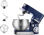 Stand Mixer, Food Mixer Dough Blender, 5L 1200W Electric Cake Mixer, Electric Kitchen Mixer with Bowl, Dough Hook, Wire Whip & Beater, Mixing Bowl for Baking, Dishwasher Safe (Blue)