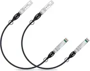ipolex 10G SFP+ Copper Cable, SFP+ DAC, 0.25 Meter, for Ubiquiti UniFi UC-DAC-SFP+, Cisco SFP-H10GB-CU0.25M, Meraki, Mikrotik, Intel and More, Pack of 2