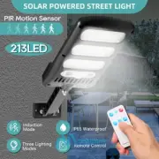 Solar Street Light 100Watt Outdoor Motion Sensor Wall Dusk-to-Dawn Lamp w/Remote
