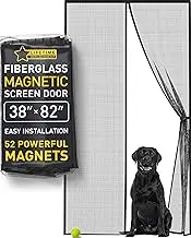 Easy to Install Magnetic Screen Door [Upgraded Version] - Heavy Duty Fiberglass Screen Door Mesh for Window, Patio and Sliding Doors - Door Screen Magnetic Closure Keeps Bugs Out by Flux Phenom