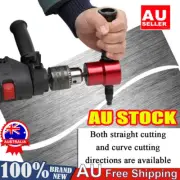 2-Head Electric Sheet Metal Cutting Nibbler Saw Cutter Drill Attachment AU STOFT
