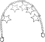 [TOGEVAL] Five-pointed Star Pendant Shoe Chain Key Fob Choker Necklace Necklaces Key Holder Key Shackle Sneaker Keychain Chunky Star Necklace Chains Titanium Steel Silver