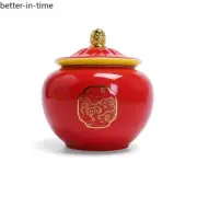 Chinese-style Ceramic Pot, Tea Container, Sealed Storage Pot, Desktop Ornaments