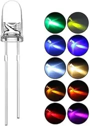 DiCUNO 200Pcs (10 Colors × 20Pcs) 3MM LED Light Emitting Diodes, Ultra Bright Light Emitting Diodes Assorted Color Kit Box for Circuit Science Experiment, DIY Lighting Projects