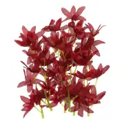 12Pcs 7" Artificial Orchid Flower Floating Candles Simulation Flower Burgundy