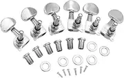 Kisangel Metal Guitar Machine Heads Tuning Pegs for Folk Guitar Durable Silver Tuners Essential Replacement for Worn Pegs Improves String Sound High Grade Material Great Endurance