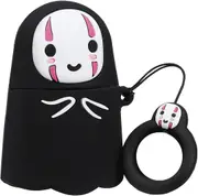 for Airpod 2/1 Case - Faceless Man, Anime Design Cute 3D Cartoon Funny Kawaii for Airpods 1st 2nd Soft Silicone Cover Fashion Cool Fun Character Air P