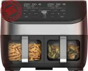 Instant Vortex Plus Dual Air Fryer – 8L, 6-in-1, 1700W, ClearCook, Black/Silver